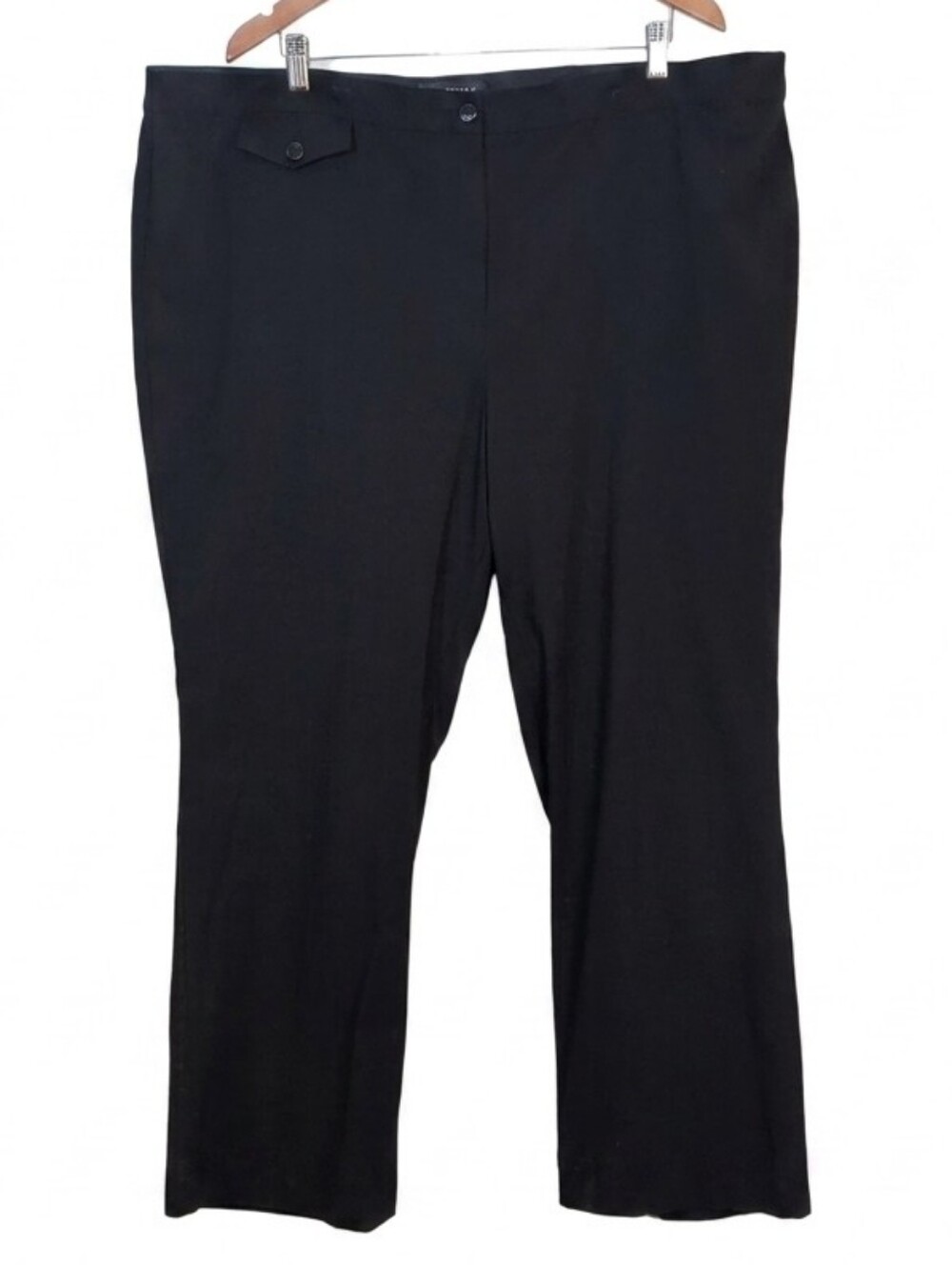 Lane Bryant Dress Pants Slim Straight Leg Full Length Trousers Black Womens 26 R
